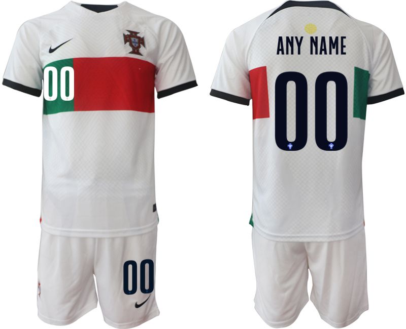 Men 2022 World Cup National Team Portugal away white customized Soccer Jerseys